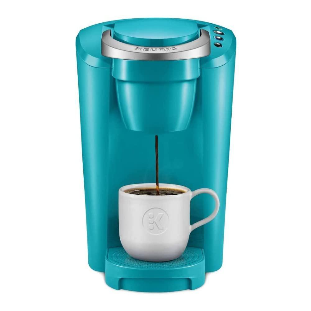 keurig k-compact single-serve k-cup pod coffee maker (turquoise) bundle with acrylic 15-capsules coffee pod organizer for k-c