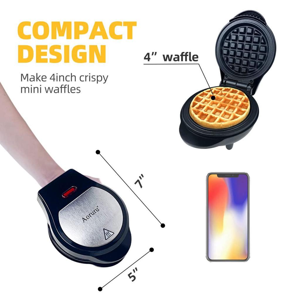 aoruru mini waffle maker electric waffle iron nonstick chaffle maker for kids 600w