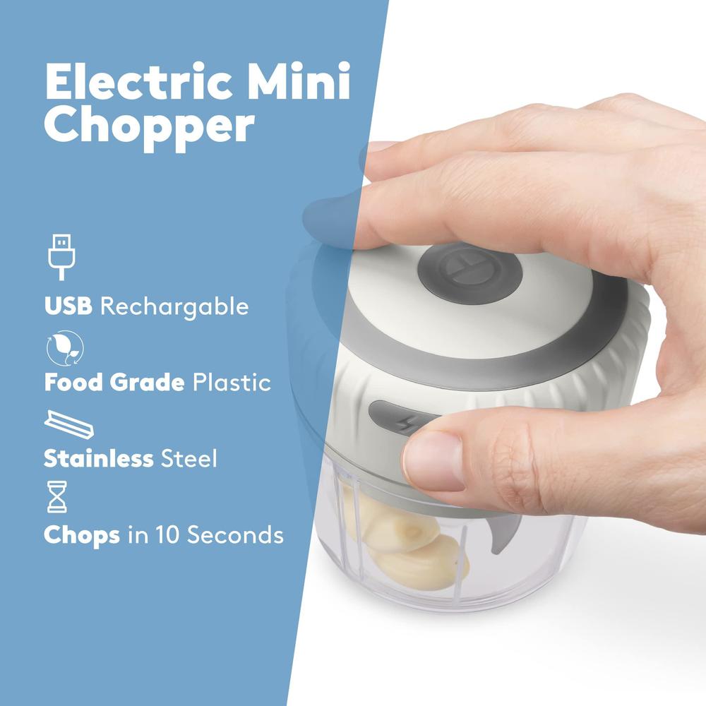 real simple electric mini food processor | great for garlic, onion, ginger, jalapeo, mini chopper for quick food prep station