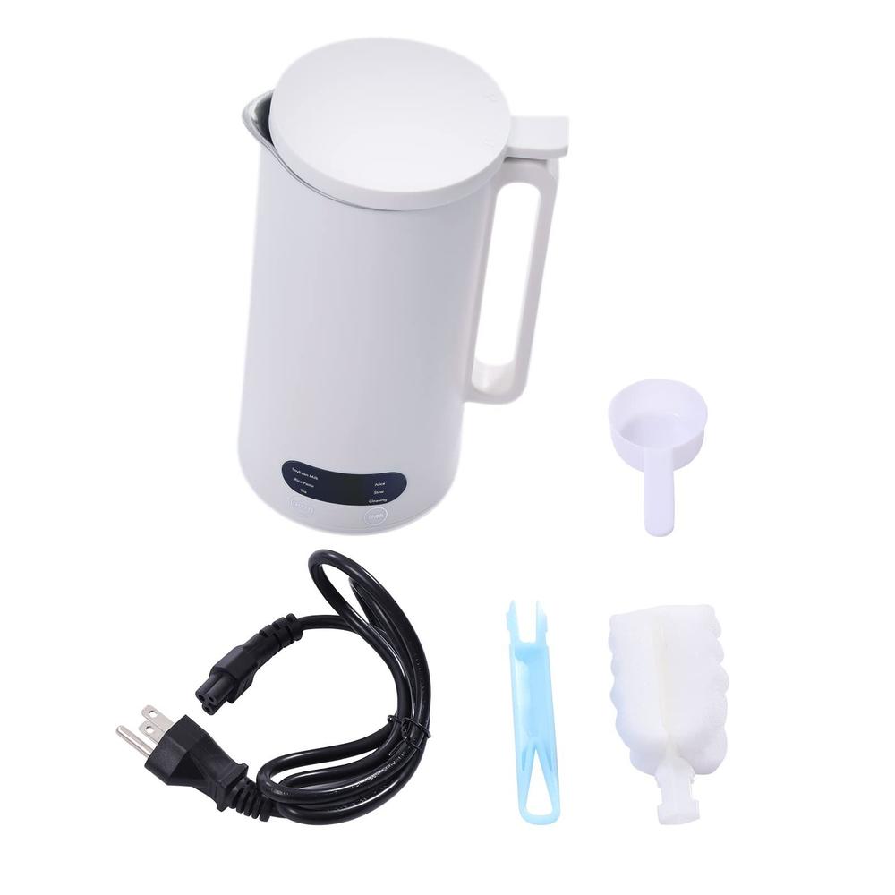 kiopowq soymilk maker - 350ml/11oz juicer soy milk machine with stainless steel and blade, timing, water level line, multi cooker mix