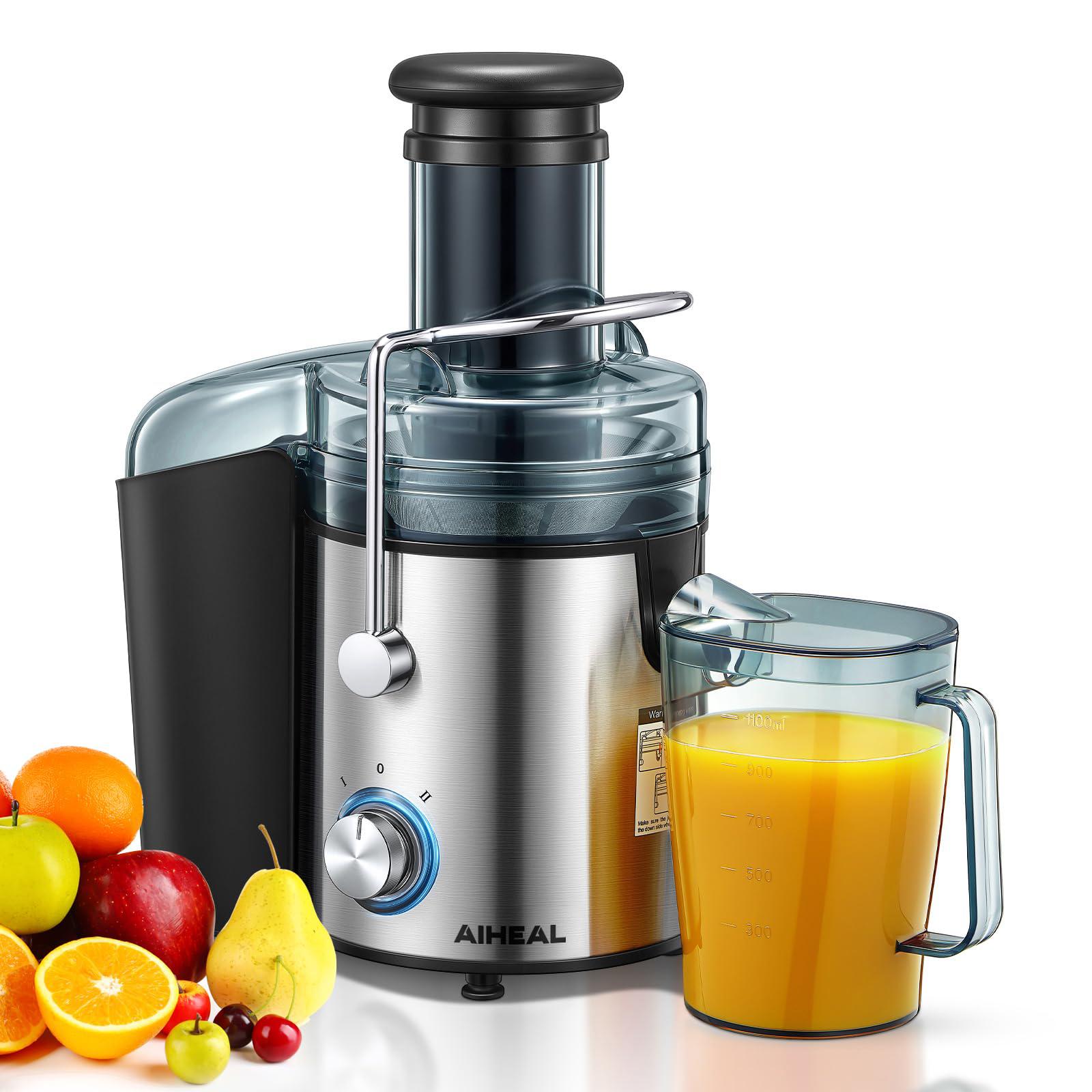 aiheal juicer machines 1000w juicer with 3.2 big mouth for whole fruits and veg, juice extractor with 2 speeds, anti-drip sys