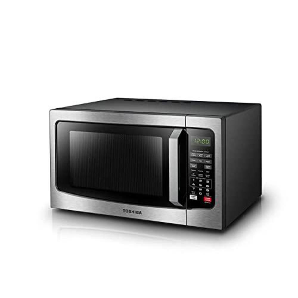 toshiba em131a5c-ss countertop microwave oven, 1.2 cu ft with 12.4" turntable, smart humidity sensor with 12 auto menus, mute