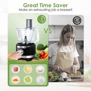 Davivy 16-Cup Food Processors,10-in-1 Multifunction 3.8L Vegetables Chopper Cheese Grating,Chopping,Emulsifying, Shredding, Slicing, Doughing for