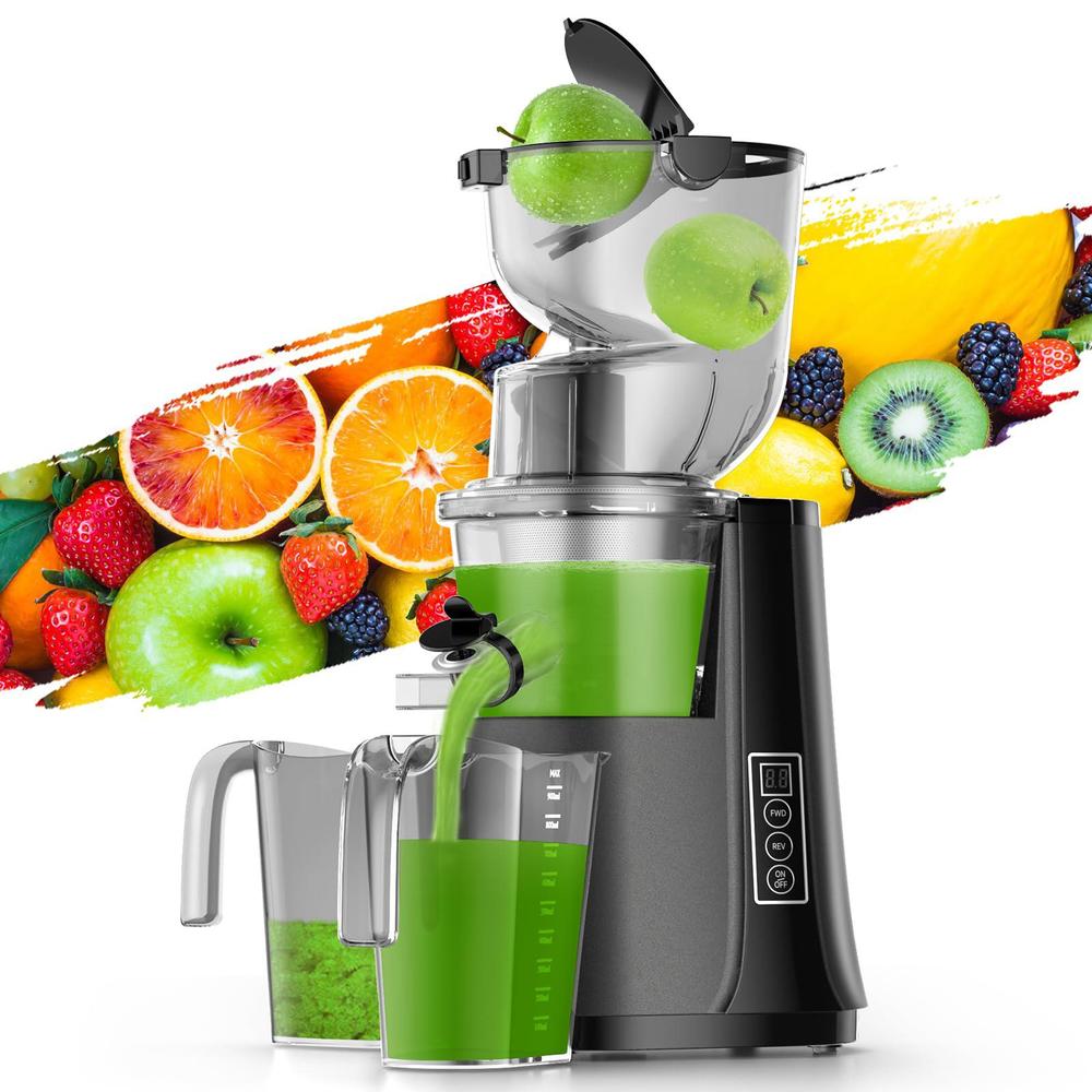 celahapy cold press juicer machines, slow masticating juicers with 3.3-inch wide dual feed chute for whole fruits and vegetables, juic