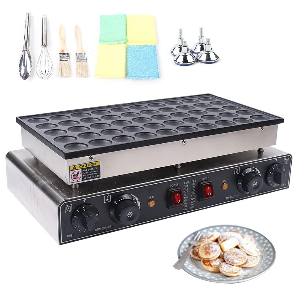 CNCEST mini dutch pancake baker maker, commercial electric nonstick 36pcs/50pcs poffertje mini pancake maker stainless steel for res