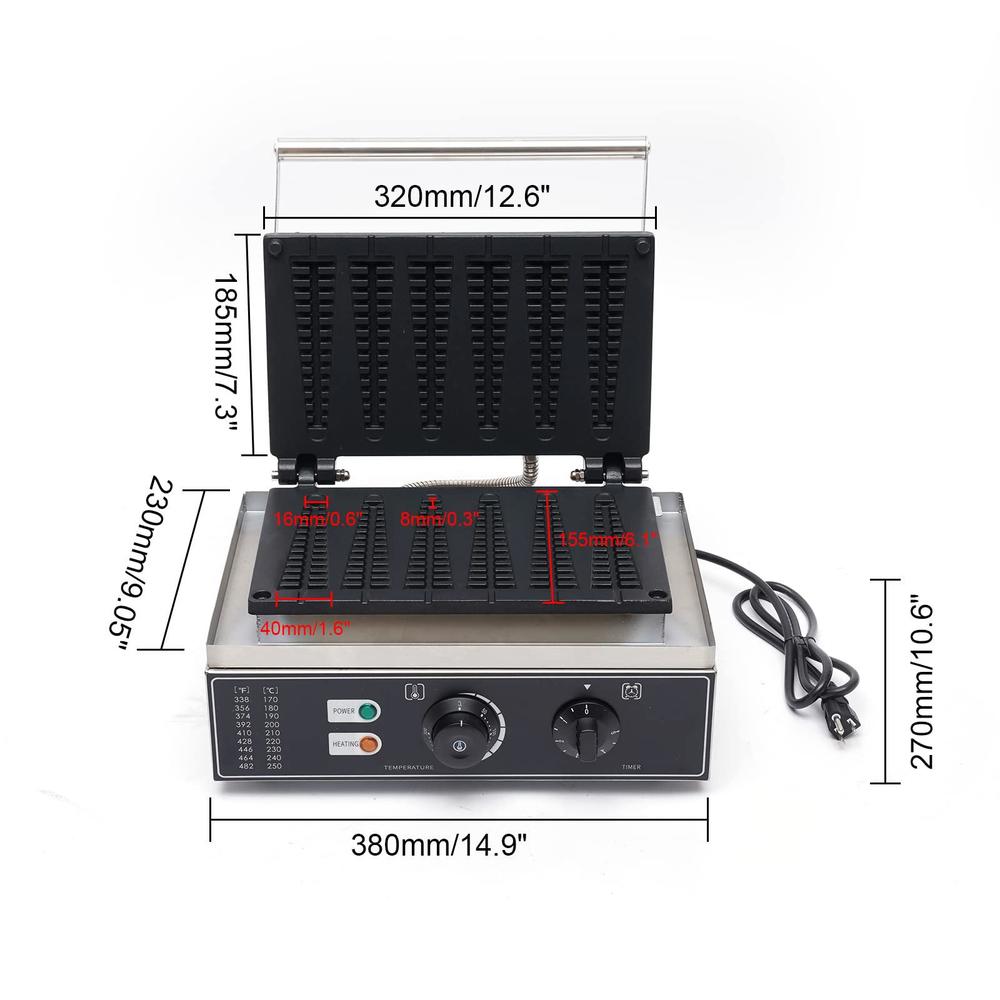 NG NOPTEG commercial electric nonstick stick waffle maker machine, 110 ...