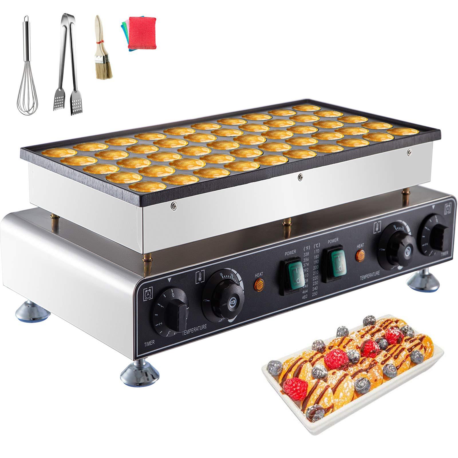 vbenlem 110v mini dutch pancake baker, 50pcs 1700w commercial electric nonstick waffle maker machine, 1.8 inches pancake make