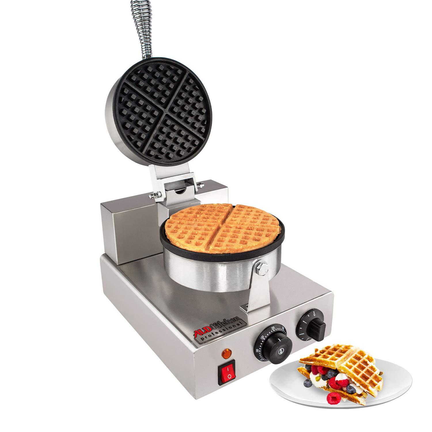 Ixaer 110v electric waffle maker waffle stainless steel machine temperature and time control egg bubble waffle maker easy clean non