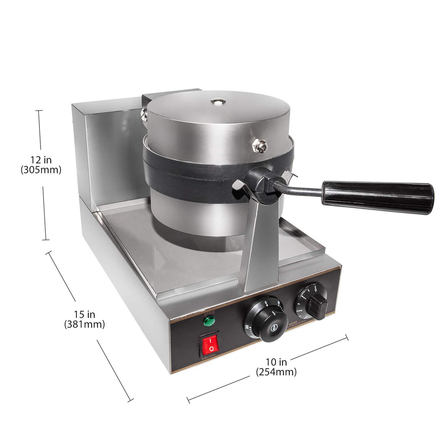 gorillarock belgian waffle maker | commercial flip waffle iron | stainless steel | rotating mechanism (budget version) | 110v