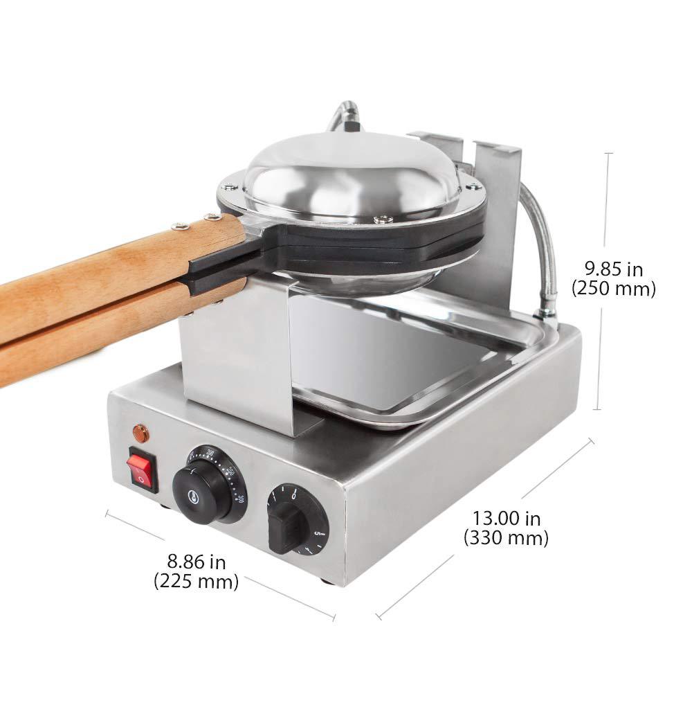 aldkitchen bubble waffle maker | egg waffle iron | stainless steel | 110v (manual)