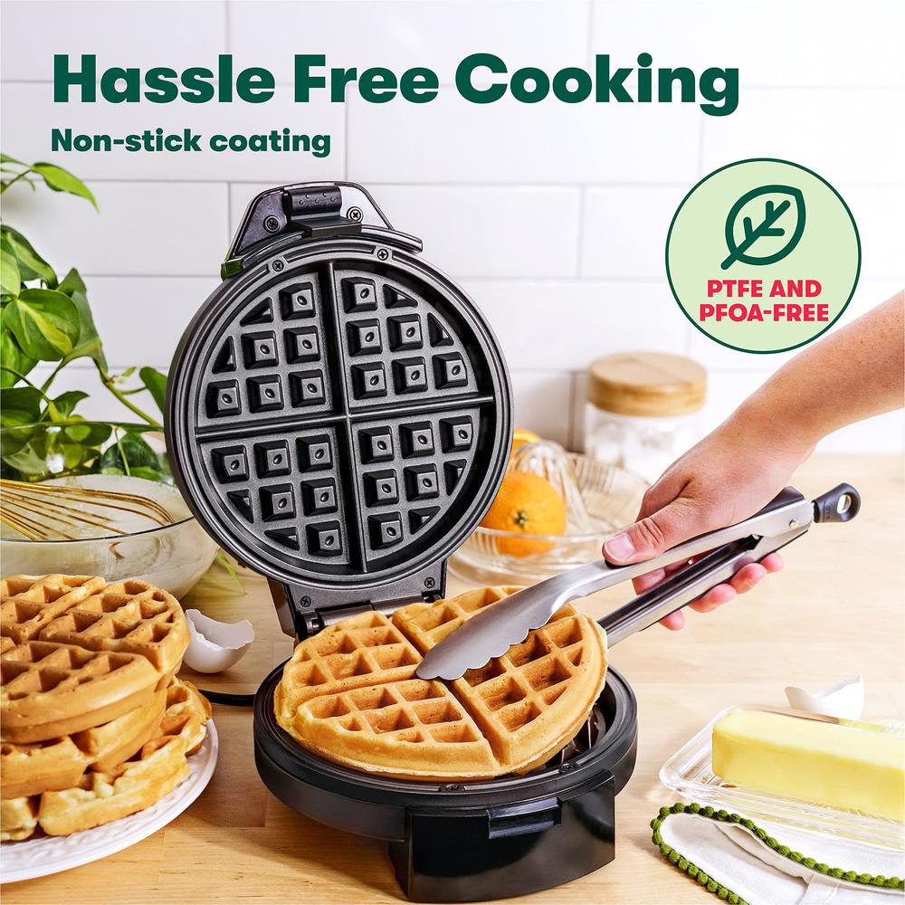 bella classic belgian waffle maker, nonstick extra deep plates, browning control knob, locking latch and cool touch handle, 7