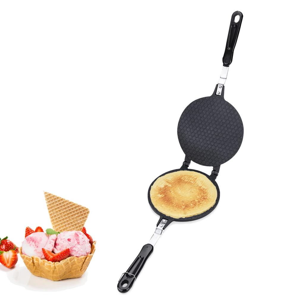 HERCHR waffle cone maker, ice cream cone maker waffle cookies maker pizzelle maker cone waffle iron waffle bowl maker machine egg ro