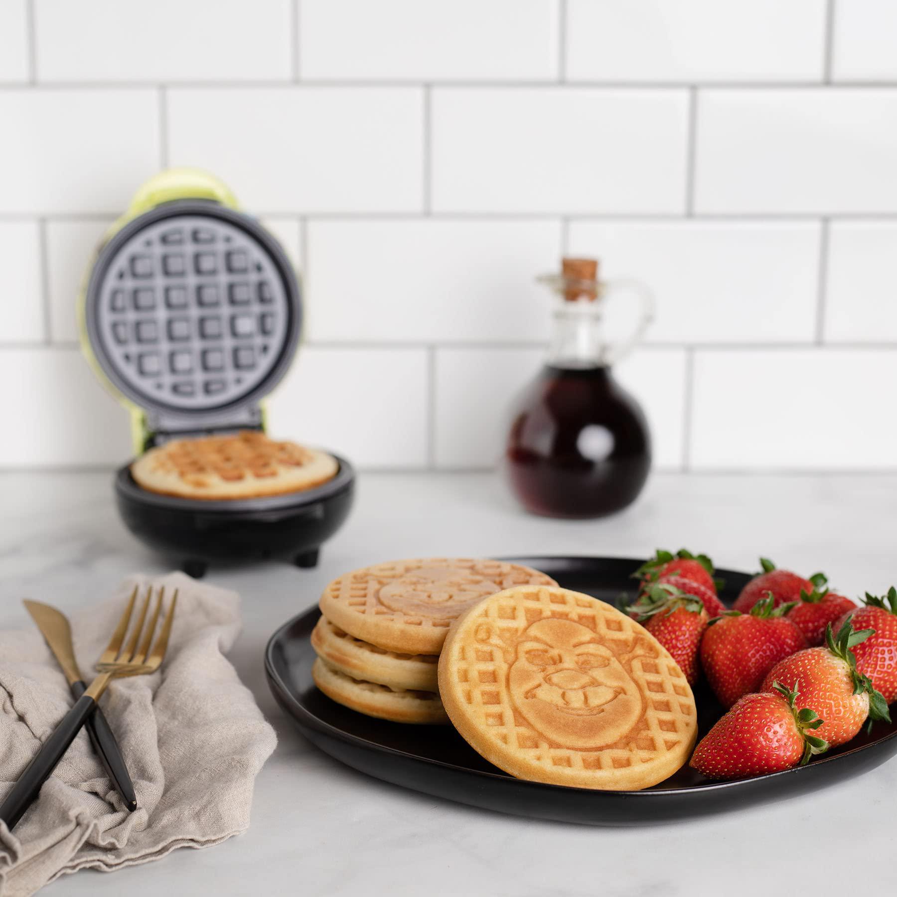 uncanny brands shrek mini waffle maker - kitchen appliance