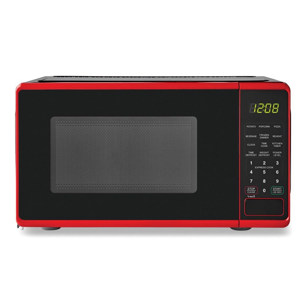 sparcz 0.7 cu. ft. countertop microwave oven, 700 watts (color : red)