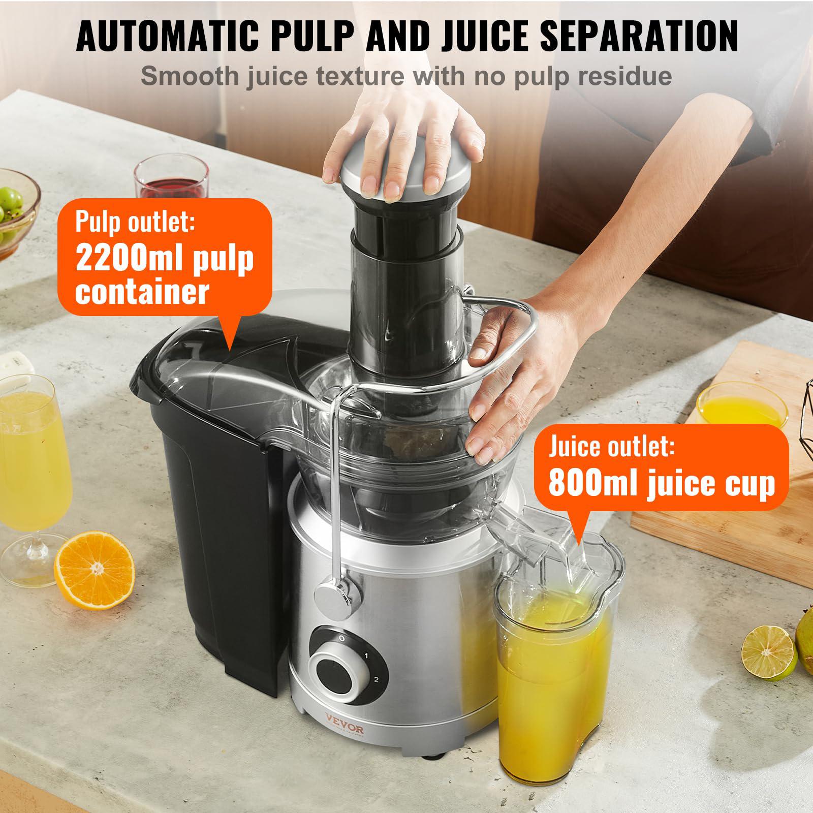 vevor juicer machine, 1000w motor centrifugal juice extractor, easy clean centrifugal juicers, big mouth large 3" feed chute 