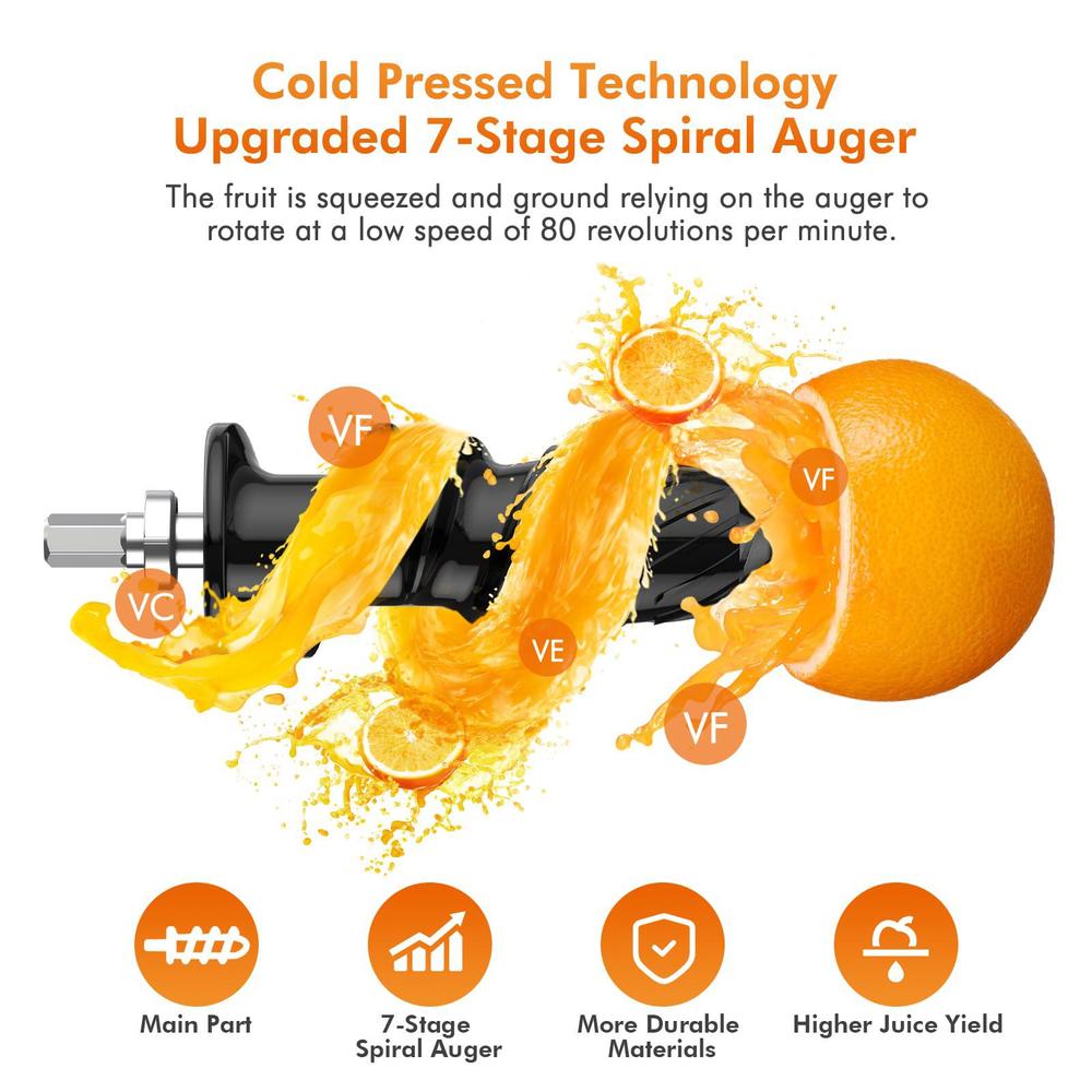 koios upgraded juicer machines, cold press juicer, slow masticating juicers with two speed modes, juicer extractor for fruits
