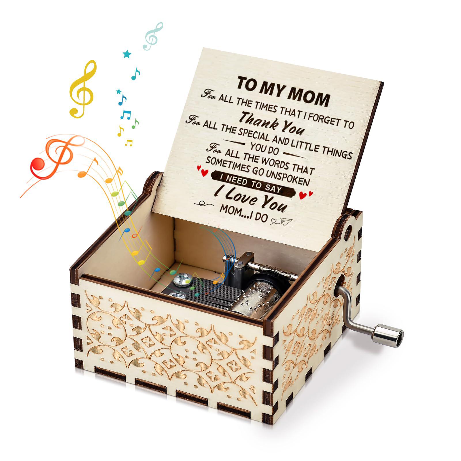 Likeny birthday gifts for mom wooden musical box gifts for mom from  daughter son womens gifts