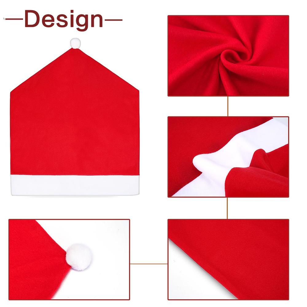 acomeplsz christmas chair covers?6pcs santa claus hat slipcover xmas chair back cover for christmas decorations
