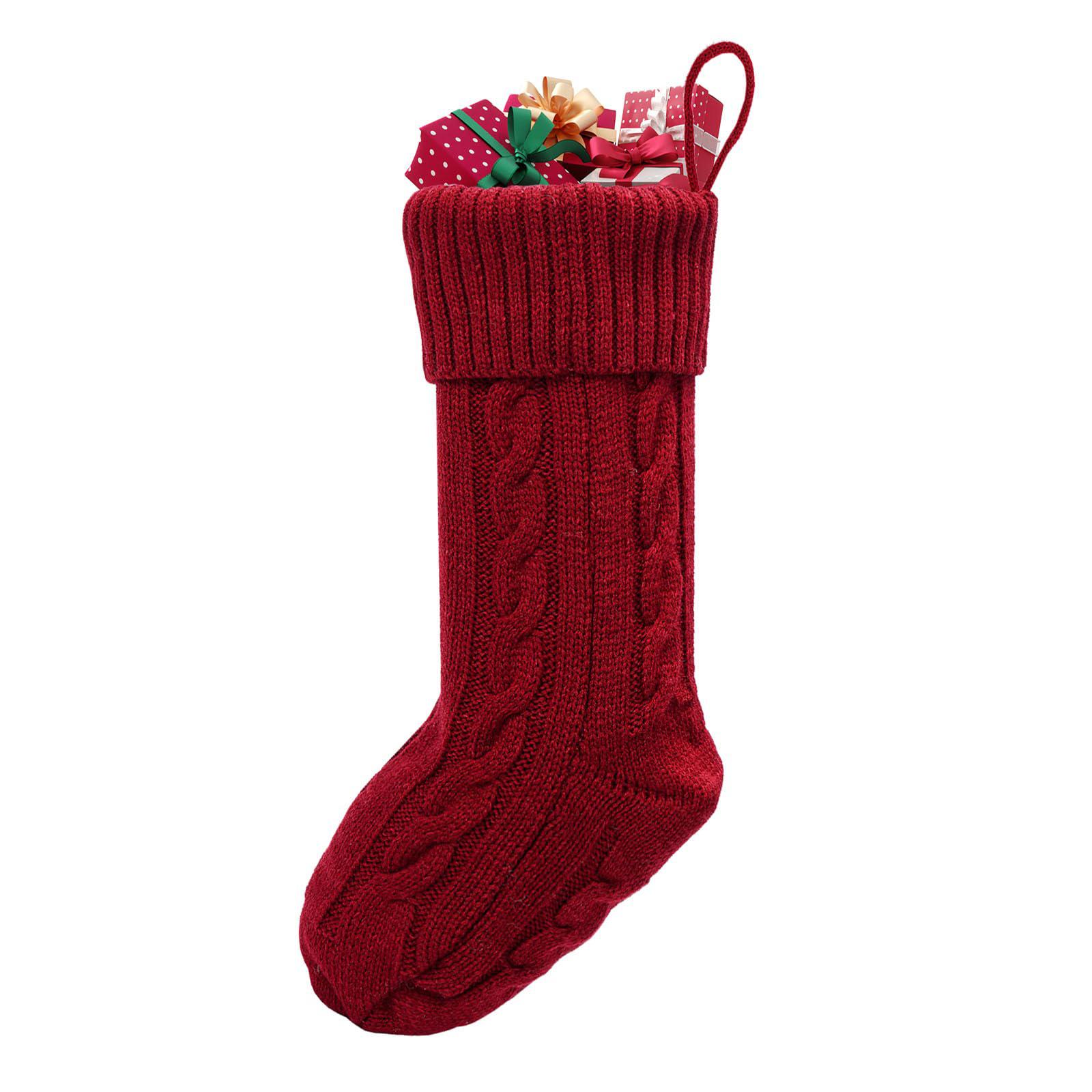 acomeplsz 6pc christmas stocking, large size cable knitted stocking gifts stocking decorations for family holiday season deco