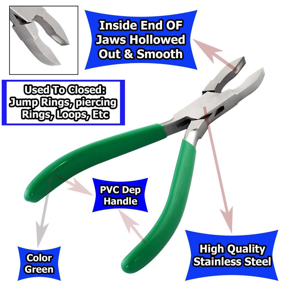 G.S ONLINE STORE g.s loop closing pliers with grips, 5-1/2 inches (green)