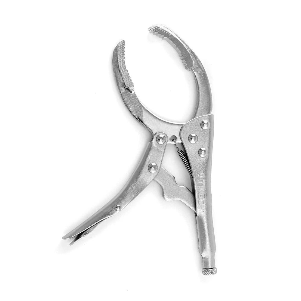 qwork locking grip oil filter wrench pliers, 9 inch alloy steel remover wrench tool, fits most car and equipment filters - he