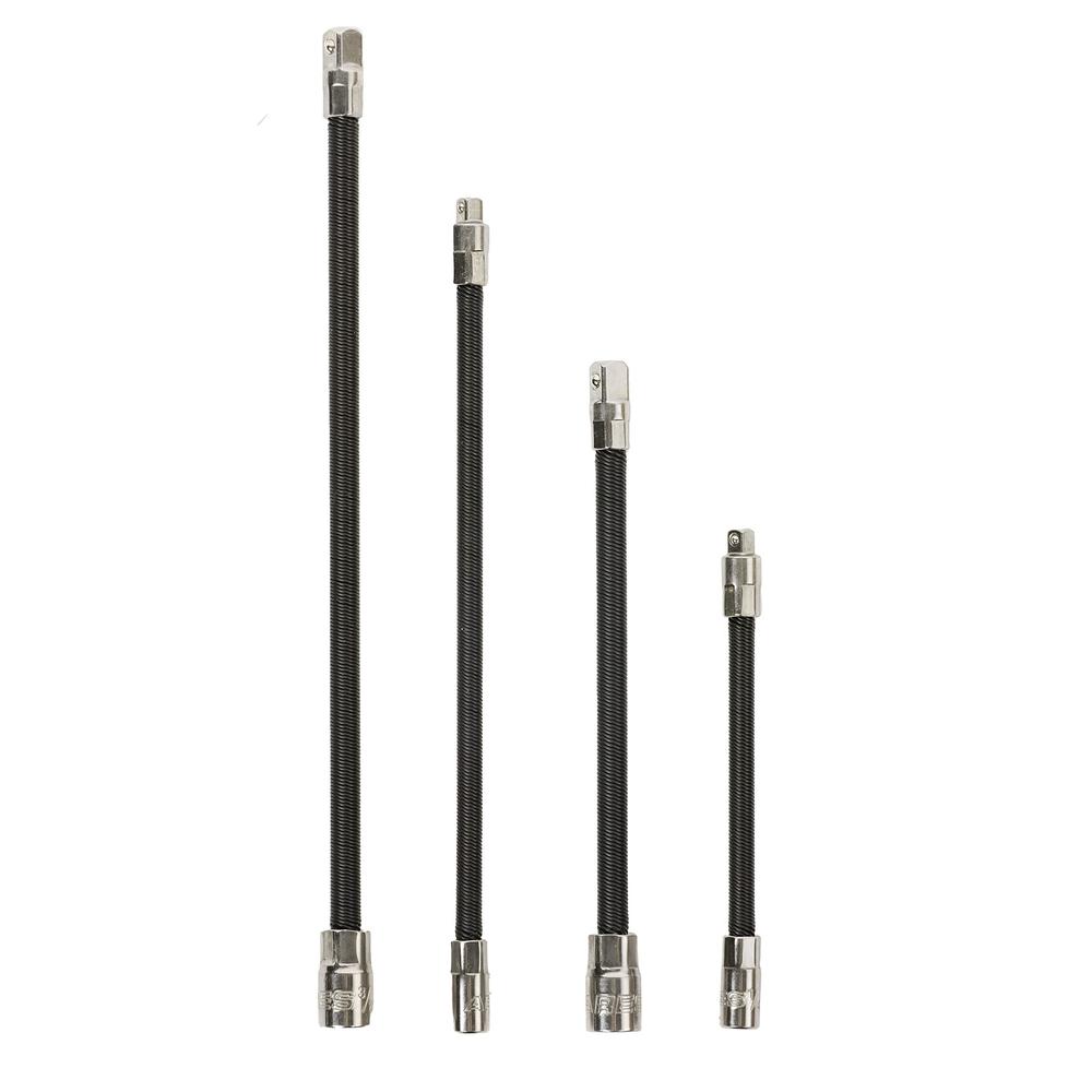 ares 42073 - 4-piece flexible socket extension set - 1/4-inch and 3/8-inch drive extensions - 6-inch to 12-inch extensions wi
