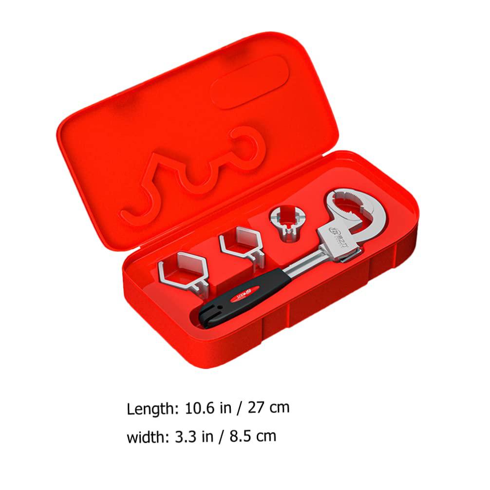 angoily monkey wrench sink wrench set basin tap spanner alloy bathroom ratcheting wrench plumbing tool with box head for toil