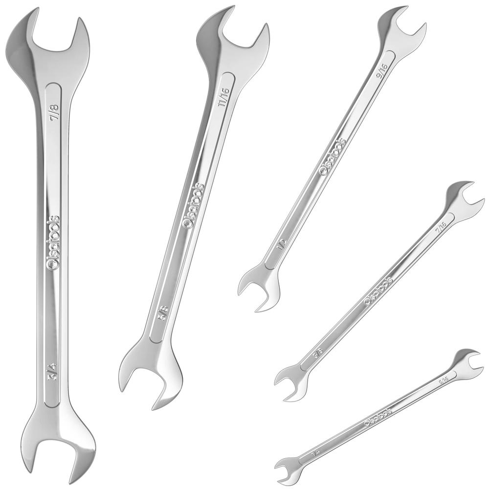 olsa tools thin wrenches set - open ended wrench set (5pc sae) - super thin wrench set - slim wrench set - flat wrench set th