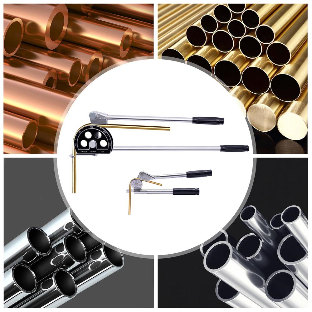 zawayine 3/4'' manual tube pipe bender 180 plumbing tools, for steel copper&aluminum plumbing refrigeration copper aluminum p