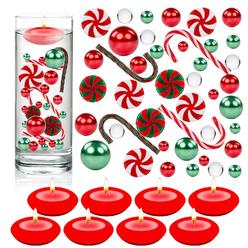 magiclub 4118 pcs christmas vase filler pearls clear water gel beads vase filler pearls floating candles centerpiece with 8 f