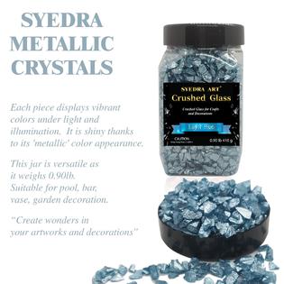 Syedra Art syedra crushed glass for crafts,glitter crushed high luster  chips, broken glass pieces, 3