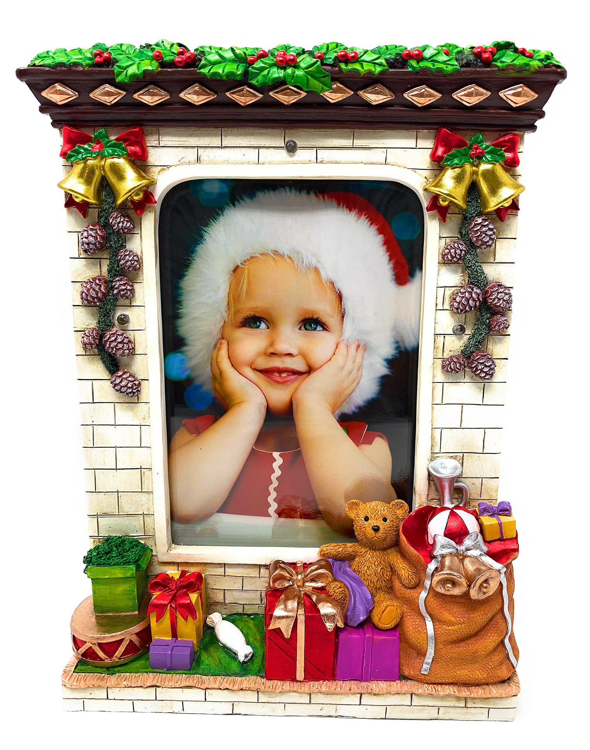 3mazings christmas picture frame 5x7 photo frames light up pictures xmas holiday seasonal large resin led lighted photos seas