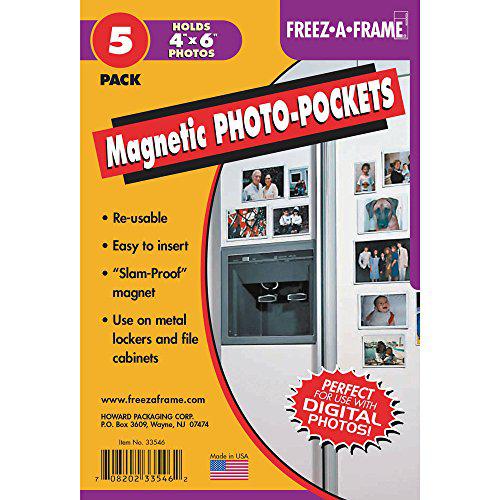 Freeze A Frame set of 5 freez-a-frame, magnetic 4" x 6" photo frame. made in usa