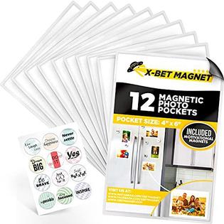 X-bet MAGNET magnetic picture frames - picture magnets for refrigerator -  magnetic picture frame set - magnet photo frames for fridge - ma