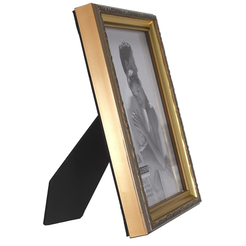 malden international designs traditions molding wooden picture frame, 5x7, gold