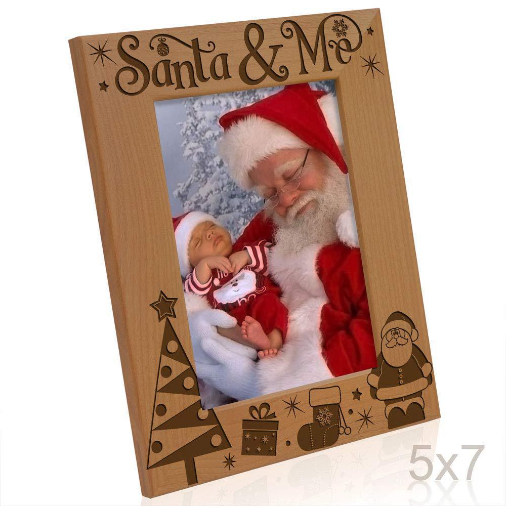 kate posh santa & me engraved natural wood picture frame. my first christmas, my 1st christmas, new baby christmas gifts. gra