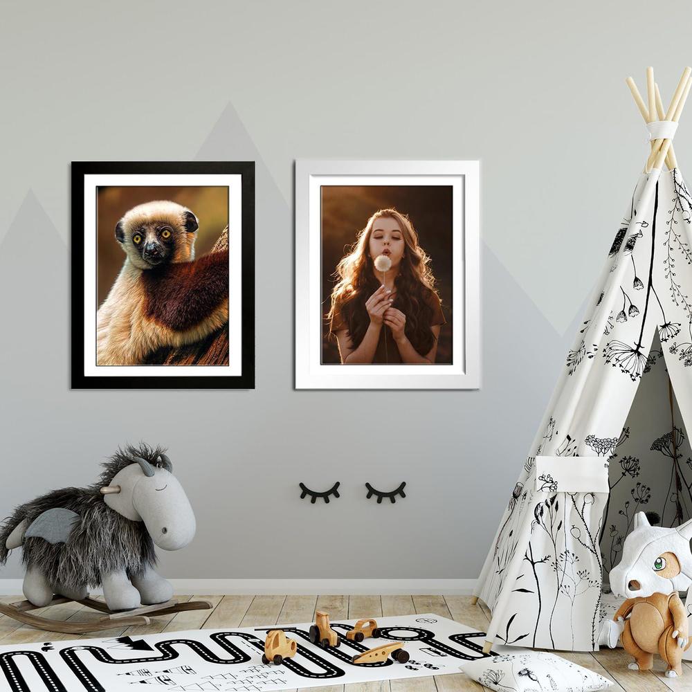 Betionol Diamond Painting Frames Set of 2, Special White Picture Frame Display 12x16in/30x40cm Kid's Art Pictures or Photos, Unique 10% Grey Solid