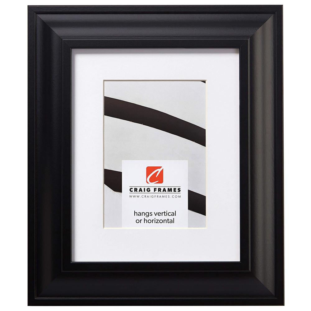Craig Frames Inc craig frames contemporary upscale, 16 x 20 inch satin black picture frame matted to display a 11 x 14 inch photo