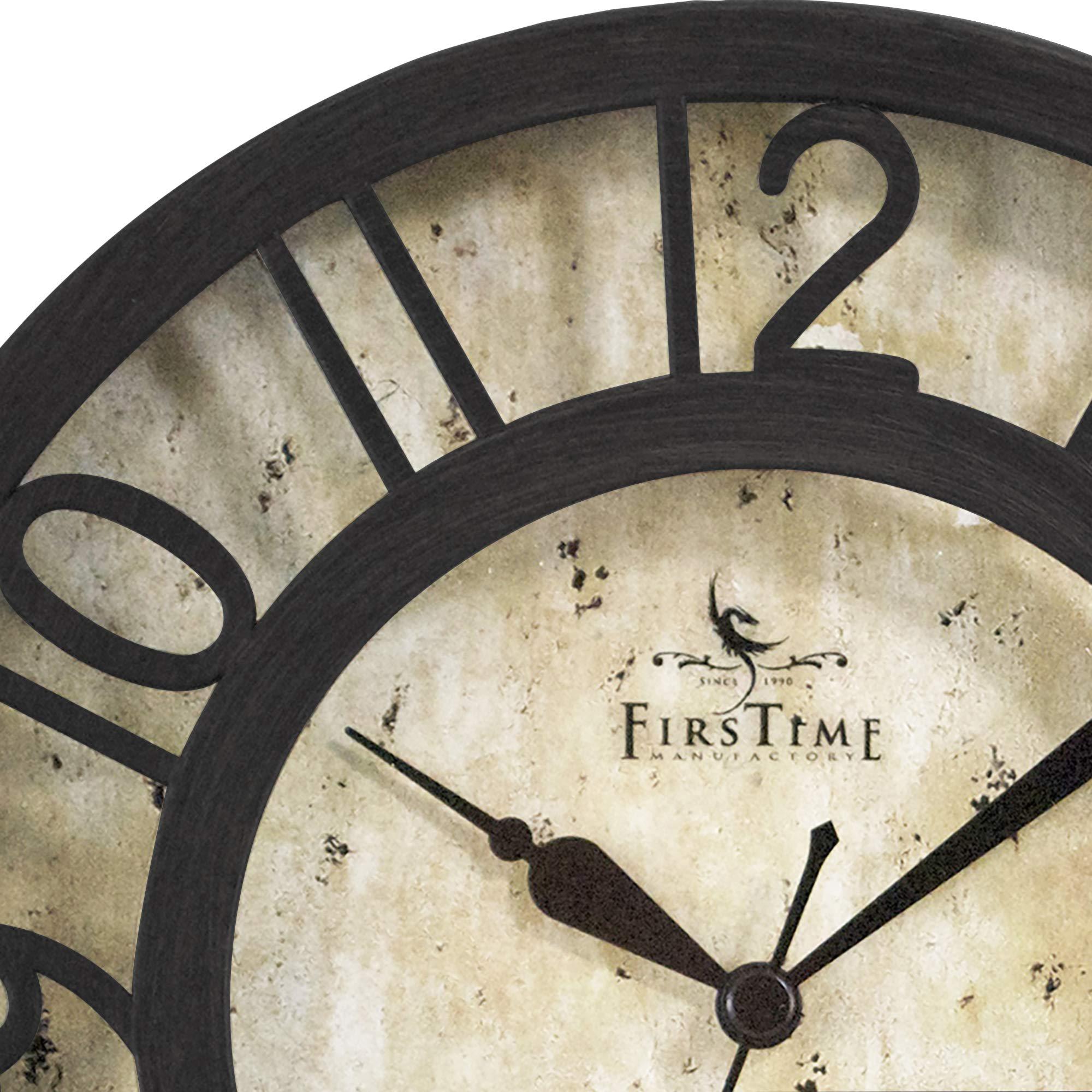 firstime & co. raised number small wall clock, oil rubbed bronze, 8 x 2 x 8 inches