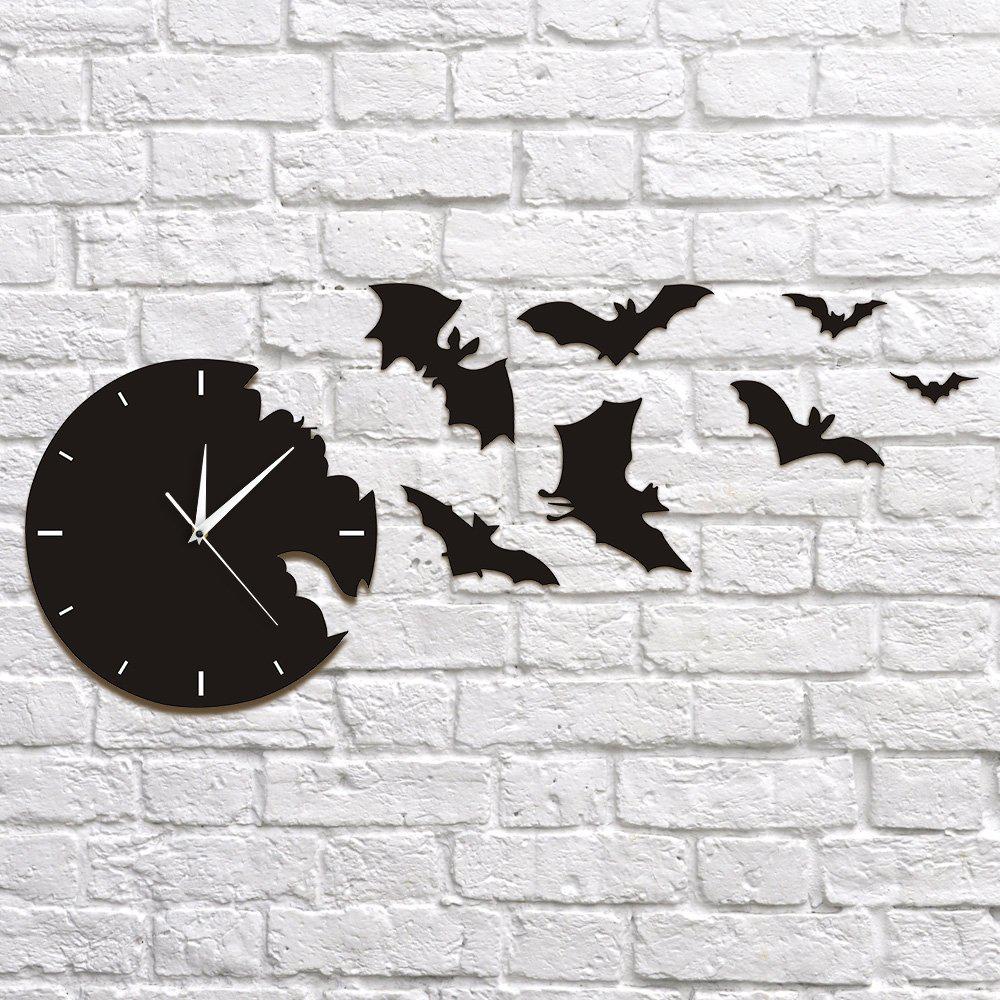 the geeky days a bat clock from the escape clock bat silhouette silent non ticking wall clock scary bat symbols home decor co