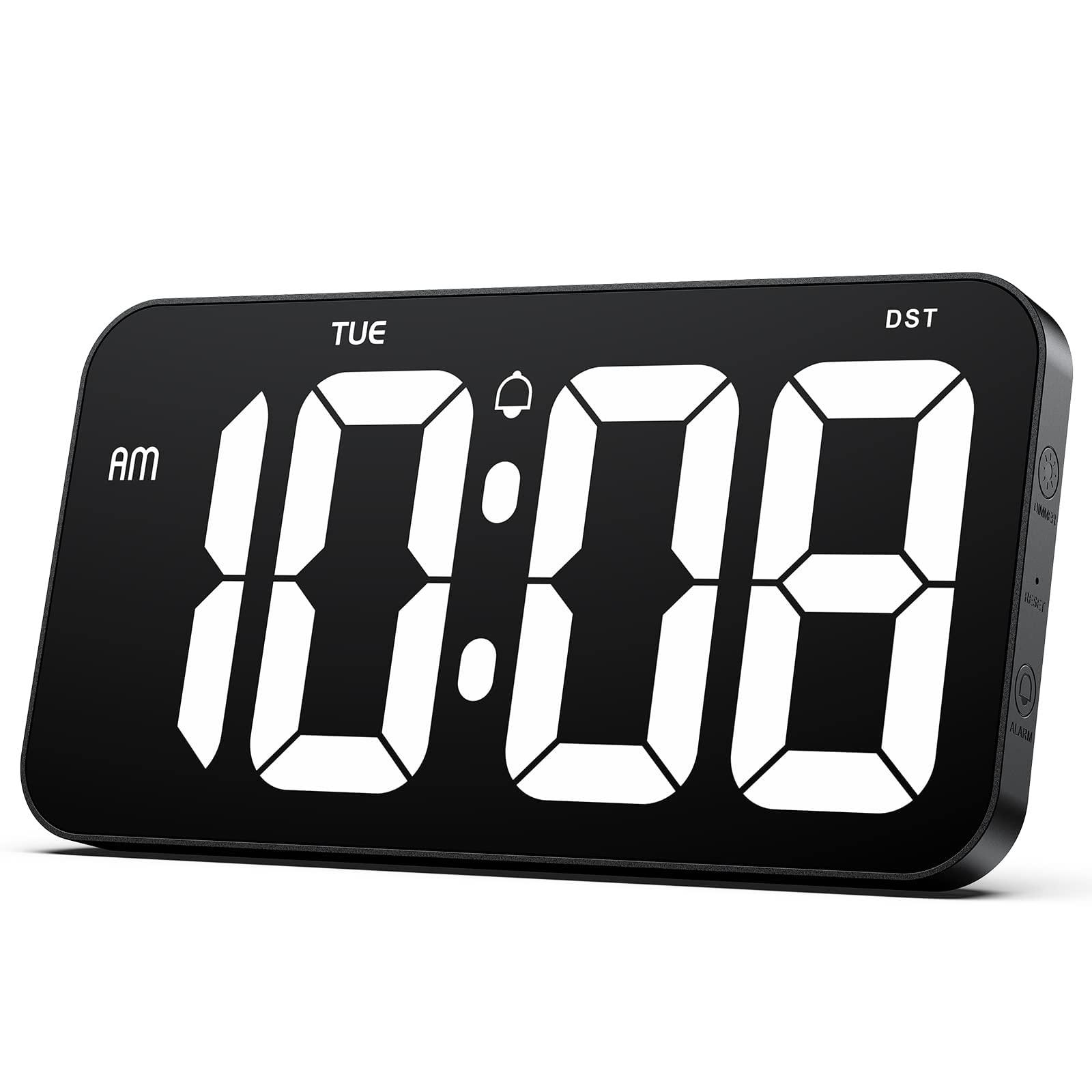 zgrmbo large digital wall clock with 4" huge clear digits - digital clock for wall with daylight saving time, auto-dimming, w