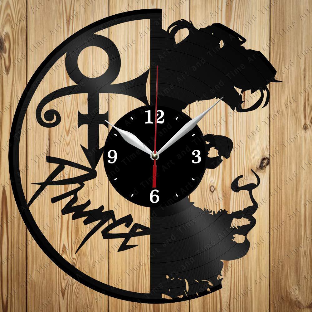 vinyl record clock vinyl clock prince handmade exclusive clock art decor home wall clock black original gift unique design