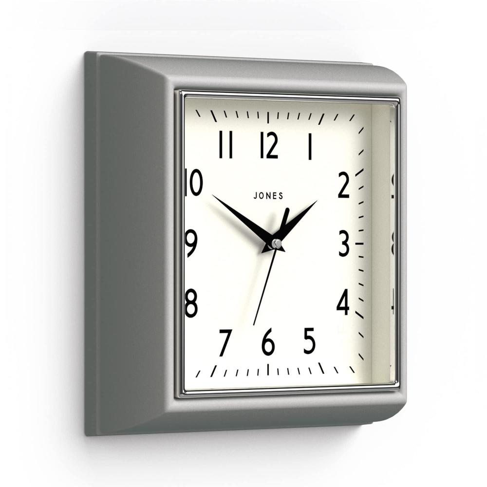 jones clocks the mustard wall clock - analog wall clock - retro clock - kitchen wall clocks - easy to read dial - square wall
