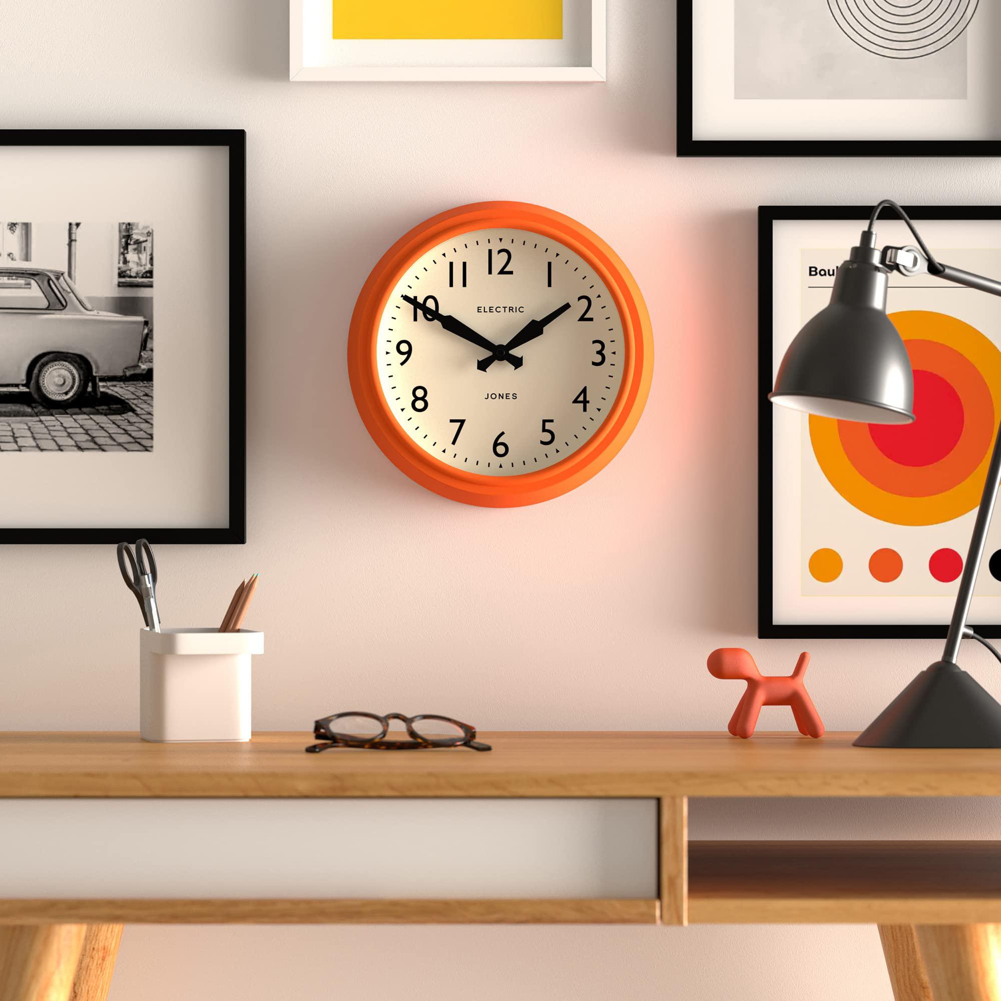 jones clocks telecom round wall clock - retro clock - designer clock - kitchen clock - living room clock - office clock - eas