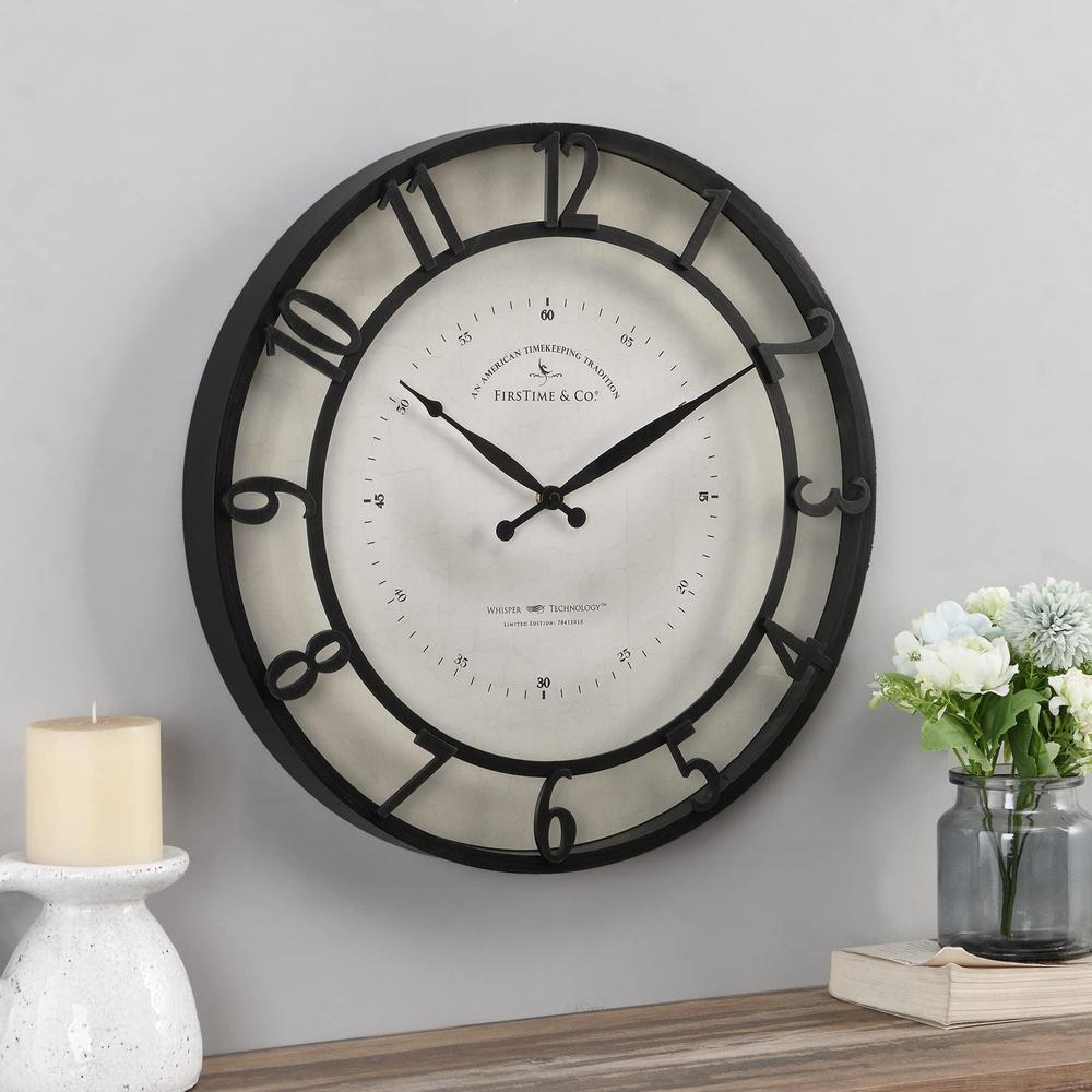 firstime & co. kensington wall clock, brown