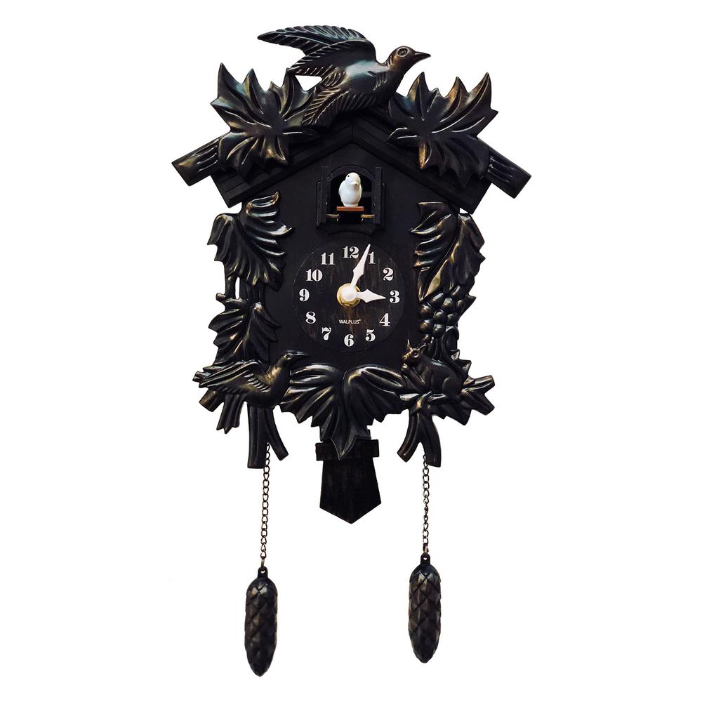 walplus chiming classic black cuckoo wall clock hanging bird clock home decor christmas clock gifts