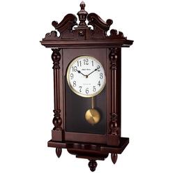 olden days wall clock with real wood, 4 chime options, swinging pendulum, antique vintage design, 22" large