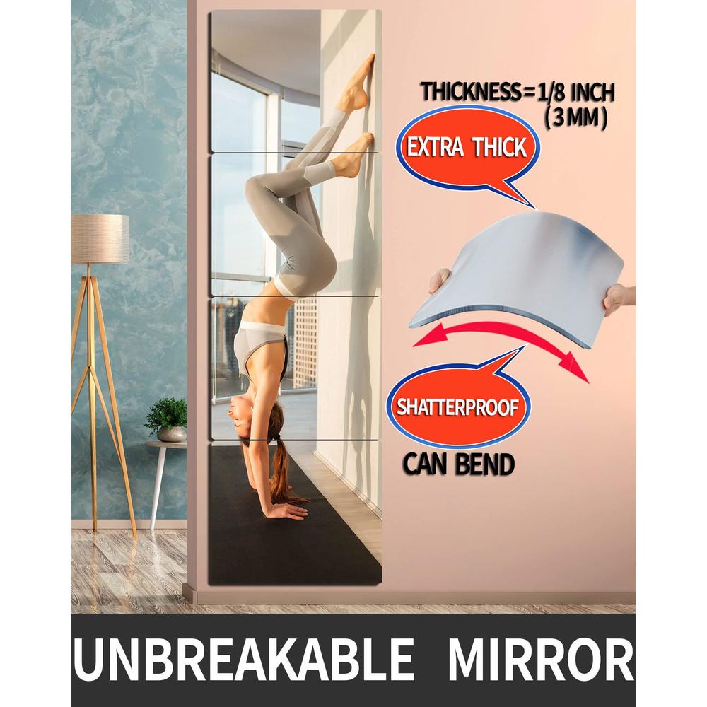 shatter mirros unbreakable acrylic mirror non-glass shatterproof mirror full length wall gym for home mirror frameless home fitness mirrors 