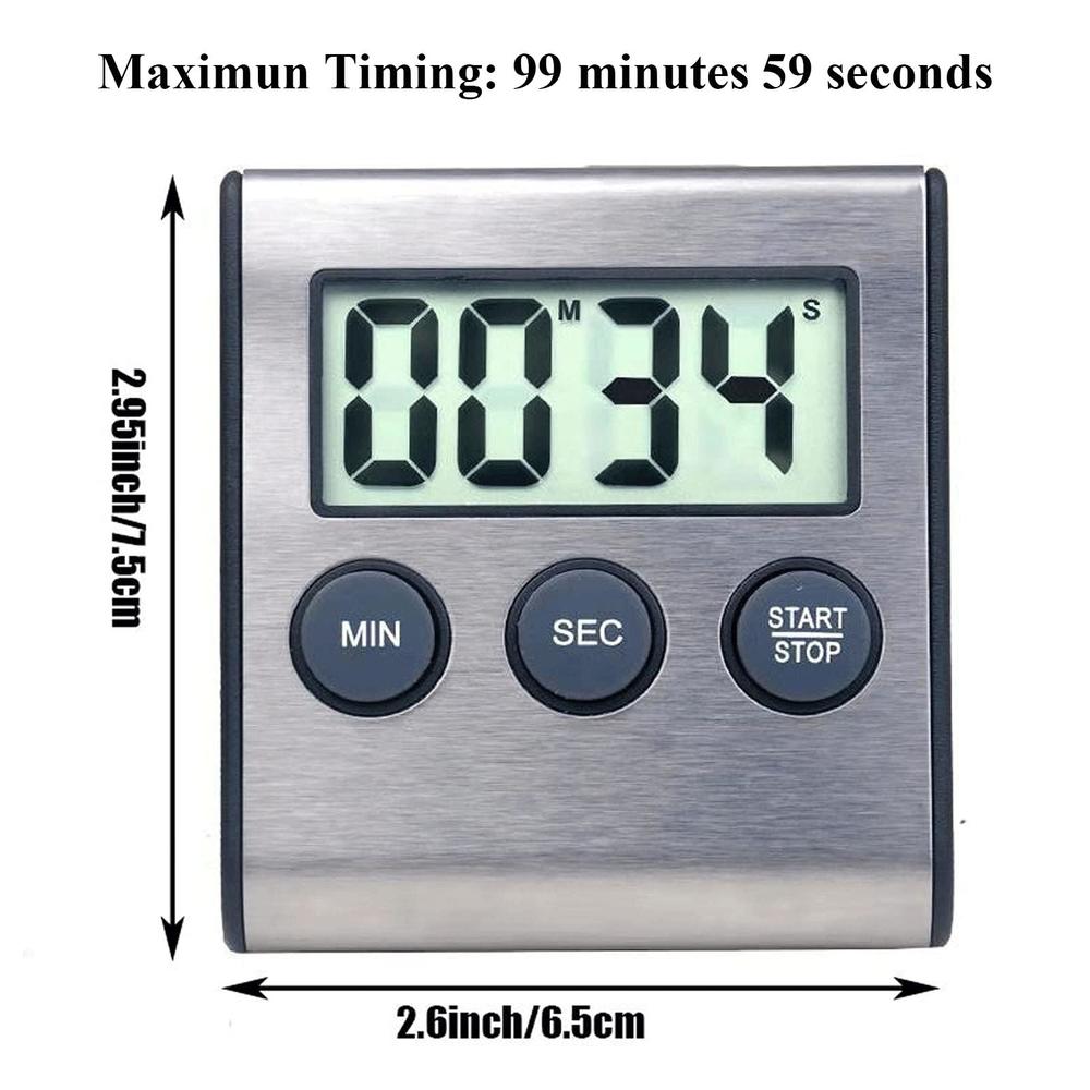 kyzistn kitchen timer, digital kitchen timer magnetic countdown kitchen timer with loud alarm stainless steel timer for kitch