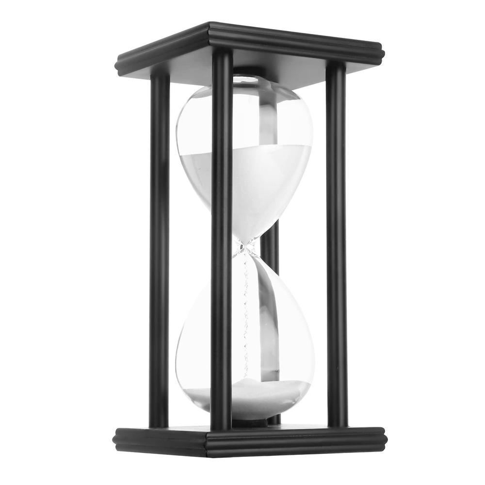 chrisxiao hourglass sand timer,black wooden 30/45/60 minute sandglass timer for home,desktop,classroom kitchen restaurant office living